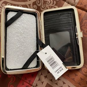 NWT, glitzy hard cover card holder/small wallet